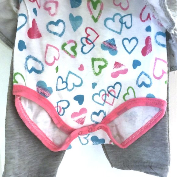 Coney Isle Girls One-Piece Long Sleeve Romper, Hooded Sweatshirt & Pants - 6-9m - Picture 3 of 4